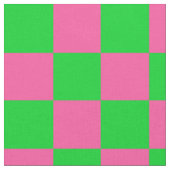 ピンクの緑のチェッ市松模様にクパターン ファブリック (クローズアップ)