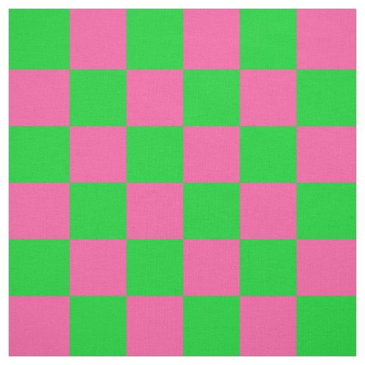 ピンクの緑のチェッ市松模様にクパターン ファブリック (見本)