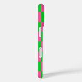 ピンクの緑のチェッ市松模様にクパターン Case-Mate iPhoneケース (裏面 / 右)