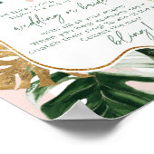 ピンクの緑のトロピカルシック花嫁ゲームを言わない ポスター (角)