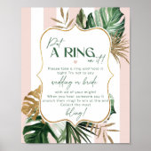 ピンクの緑のトロピカルシック花嫁ゲームを言わない ポスター (正面)