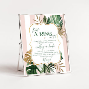 ピンクの緑のトロピカルシック花嫁ゲームを言わない ポスター