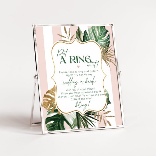 ピンクの緑のトロピカルシック花嫁ゲームを言わない ポスター