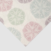 ピンクの緑のパステル色のマンダラパターン 薄葉紙 (詳細)