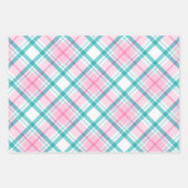 ピンクの緑のパタモダンーン ラッピングペーパーシート (正面3)