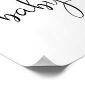 ピンクの緑のフローラの女の子の赤ちゃんシャワー歓迎サイン ポスター (角)