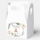 ピンクの緑のフローラテディベアの女の子の好意ボックス フェイバーボックス (オープン)