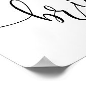 ピンクの緑のフローラブライダル茶ウェルカムサイン ポスター (角)