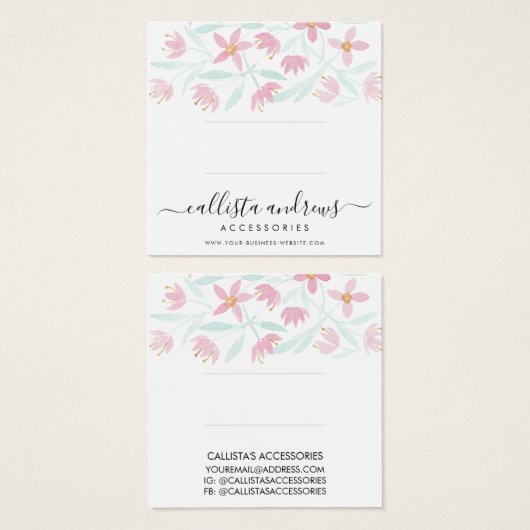 ピンクの緑のフローラ水のカラーヘアクリップの表示 (正面&裏面)