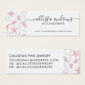 ピンクの緑のフローラ水色イヤリングディスプレイ (正面&裏面)