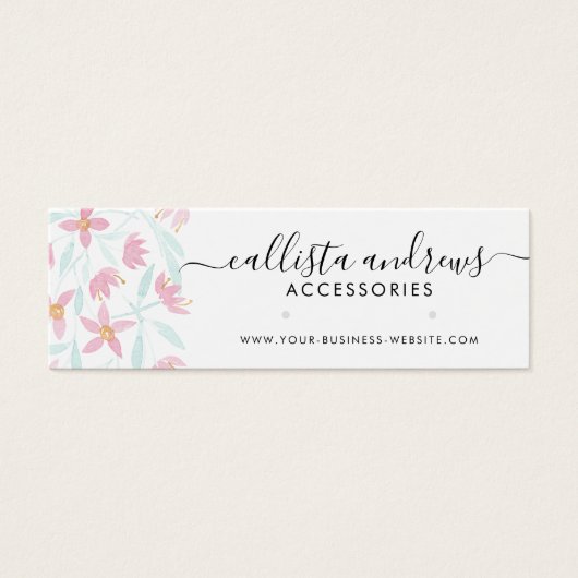 ピンクの緑のフローラ水色イヤリングディスプレイ (正面)