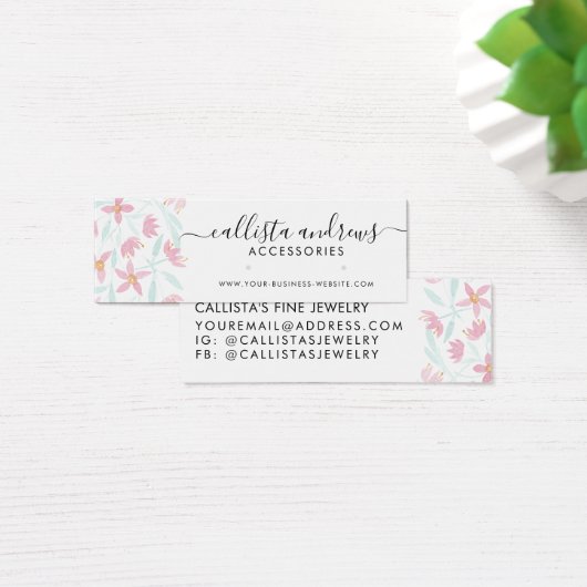 ピンクの緑のフローラ水色イヤリングディスプレイ (デスク)