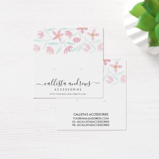 ピンクの緑のフローラ水色イヤリングディスプレイ (デスク)