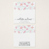 ピンクの緑のフローラ水色イヤリングディスプレイ (正面&裏面)