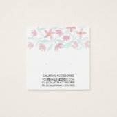 ピンクの緑のフローラ水色イヤリングディスプレイ (裏面)