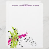 ピンクの緑のペンキのしぶきインクレターヘッド文房具 レターヘッド (正面/裏面)