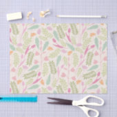 ピンクの緑のヴィンテージの春のボヘミアの花パターン 薄葉紙 (クラフト)