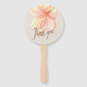 ピンクの緑の夏の水色フローラブライダルシャワー ハンドファン (裏面)