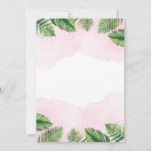 ピンクの緑の女の子ライオンサファリベイビーシャワー蝶ネクタイ 招待状 (裏面)