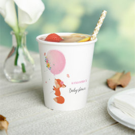 ピンクの緑の水の色の赤ちゃんシャワー 紙コップ