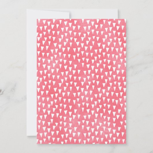 ピンクの緑の水彩画のサファリの誕生日の招待 招待状 (裏面)