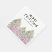 ピンクの緑の水色のクリスマスツリー芸術的 スタンダードランチョンナプキン (角)