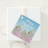 ピンクの緑の水色のクリスマスツリー芸術的 フェイバータグ (インサイチュ)