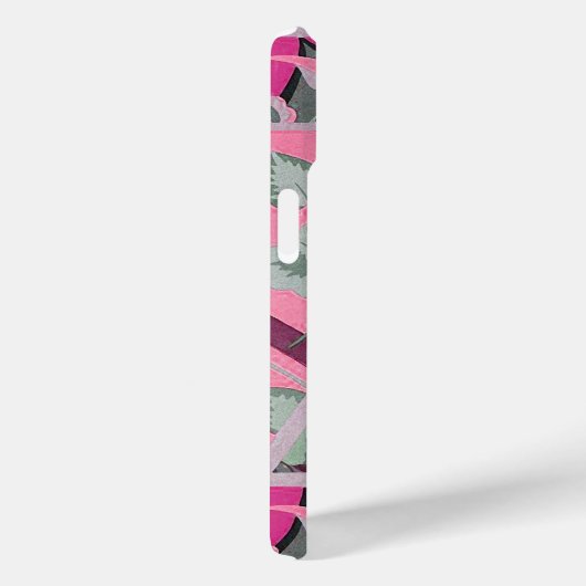 ピンクの緑の灰色の花、蝶のはっきりしたフローラ Case-Mate iPhoneケース (裏面 / 右)