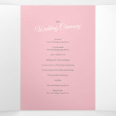 ピンクの緑の熱帯のヤシの水彩結婚芸術 三つ折りプログラム (内部中)