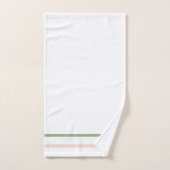 ピンクの緑の白ストライプ色のジオメトストライプリ バスタオルセット (ハンドタオル)