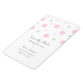 ピンクの緑の紙吹雪日付磁石を保存 マグネット (左側)