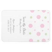 ピンクの緑の紙吹雪日付磁石を保存 マグネット (横)