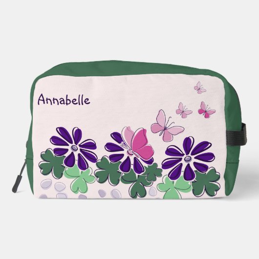 ピンクの緑の紫色の花の蝶の鳩の名前 ドップキット (裏面)