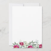 ピンクの緑の花のセージ日付カードを保存 招待状 (裏面)