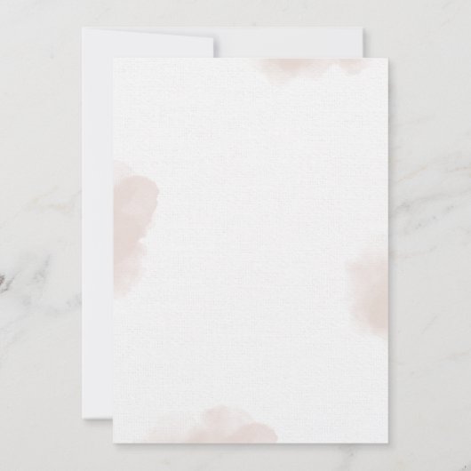 ピンクの緑の花の赤ちゃんシャワー 招待状 (裏面)