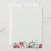 ピンクの緑の花オンセージブライダルシャワー 招待状 (裏面)