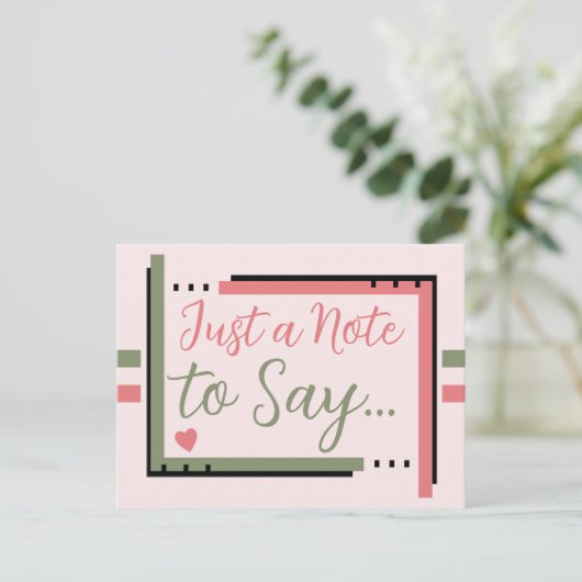 ピンクの緑を言うだけのメモ ポストカード (スタンド正面)