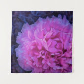 ピンクの緑豊かな牡丹の花 タペストリー (正面)