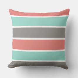 ピンクの縁ど線模様グラフィック クッション