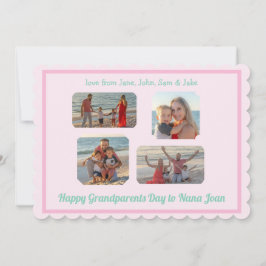 ピンクの縁取り スカロップ フォト 祖父母の日