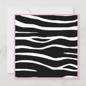 ピンクの縁取り: ゼブラパーティーの招待状 招待状 (裏面)