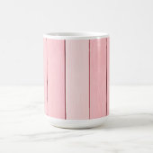 ピンクの縦木模様デザイン コーヒーマグカップ (中央)