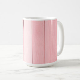 ピンクの縦木模様デザイン コーヒーマグカップ
