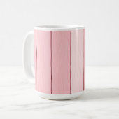 ピンクの縦木模様デザイン コーヒーマグカップ (正面左)