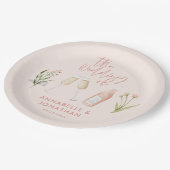 ピンクの繊ガーリー細な美しい山モダン花na ペーパープレート (アングル)