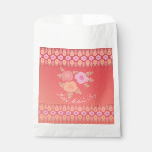 ピンクの繊細なフローラ フェイバーバッグ (正面)