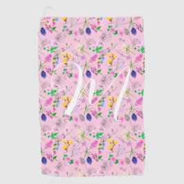 ピンクの繊細な山花。カスタム ゴルフタオル