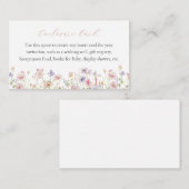 ピンクの繊細な花の囲みカード エンクロージャーカード (正面/裏面)