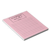 ピンクの罫線付き聖書の詩の祈りリスト ノートパッド (アングル)