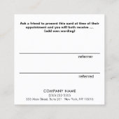 ピンクの署名スクリプト顧客の紹介 紹介カード (裏面)